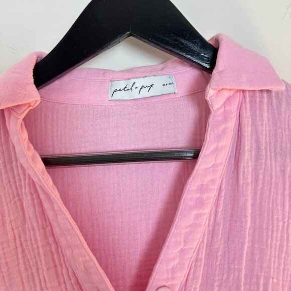 PETAL & PUP Winny Crinkle Cotton Romper in Pink Size US 4 - Picture 7 of 14